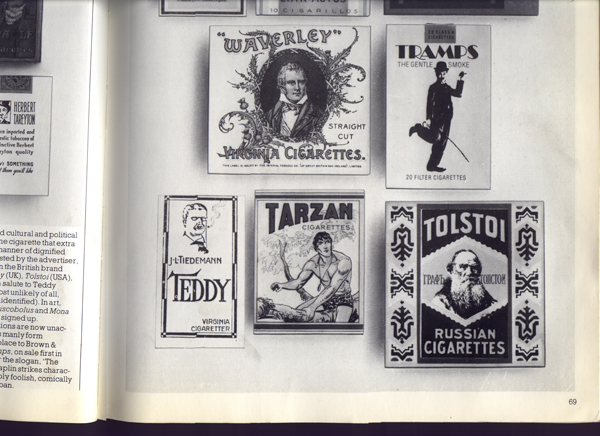 Tolstoi cigarette labels